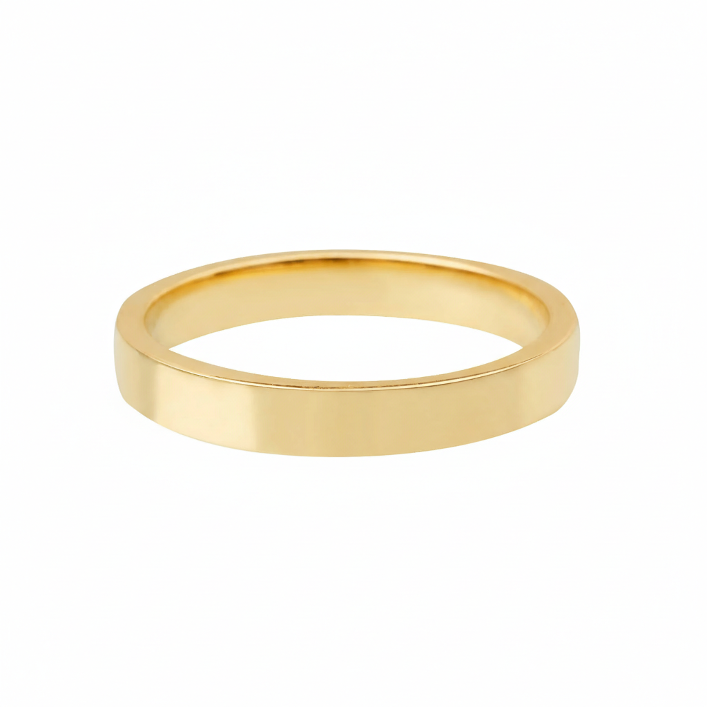 Aliança Quadrada de 3.50mm Ouro 18k